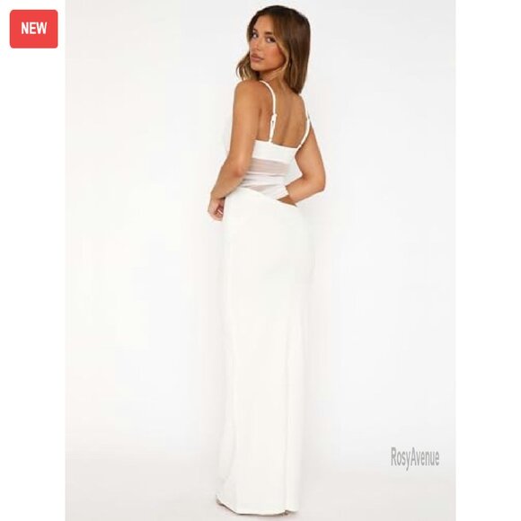 Sexy Bodycon V Neck Backless Maxi Dress Formal Evening Party - Picture 3 of 8